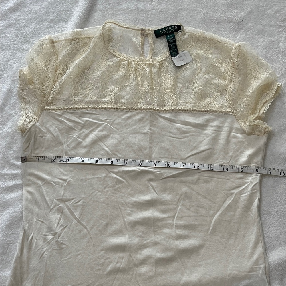 Ralph Lauren Cream Lace Blouse - Picture 7 of 8